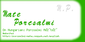 mate porcsalmi business card